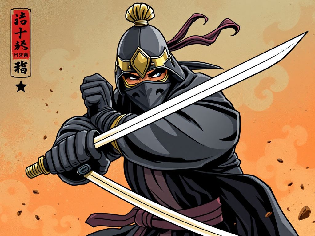 Chinese martial arts comic cover with a masked swordsman