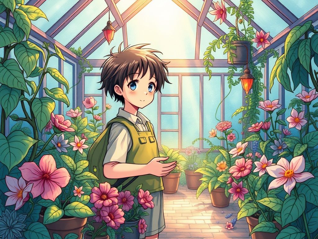 Young botanist in a magical greenhouse manga cover